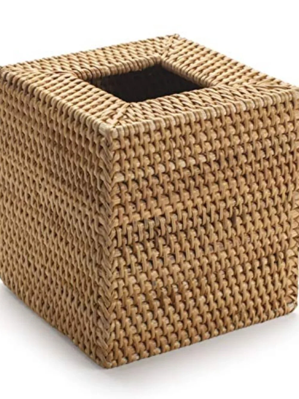 Rattan Tissue Box Cover Square Hand Woven Wicker Tissue Holder 5.5 x 5.5 X 5.7in